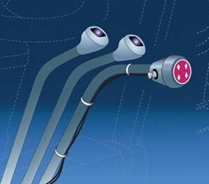 Industrial endoscope camera probes with inspection lenses